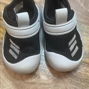 Toddler Black adidas first step comfortable shoes with Velcro Closure